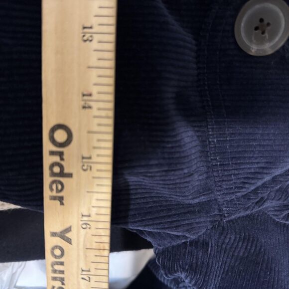 Boden markham Trench Coat Navy Corduroy Double Breasted Belted Long Jacket SZ 6 - Picture 13 of 14